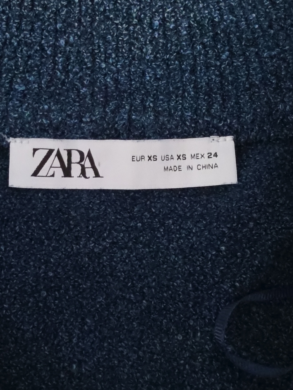 ZARA Acid Wash Knit Mini Dress In Denim Blue - Picture 12 of 12